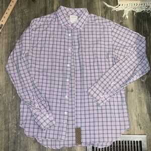 Billy Reid Plaid Button Front Long Sleeve Shirt Men's Size Large